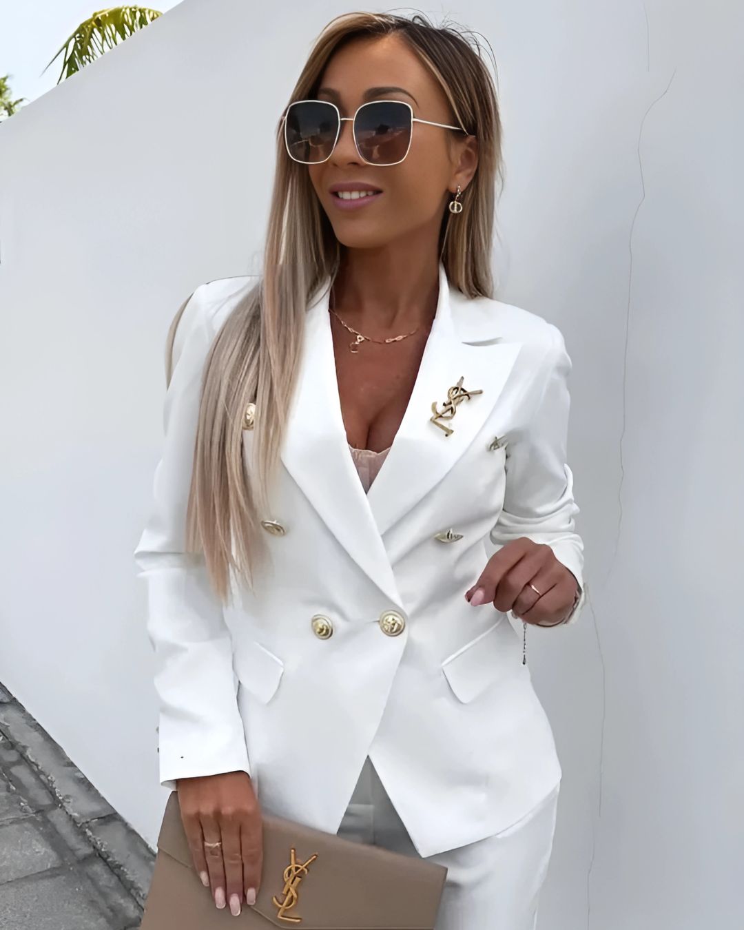 Women's Double-Breasted Suit with Structured Fit