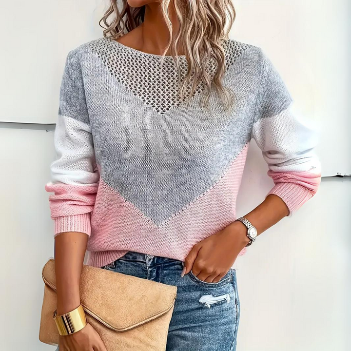 Women’s Pink Jumper with Distinctive Details