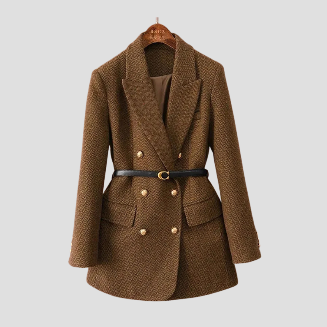 Veyra London | Herringbone Tweed Coat