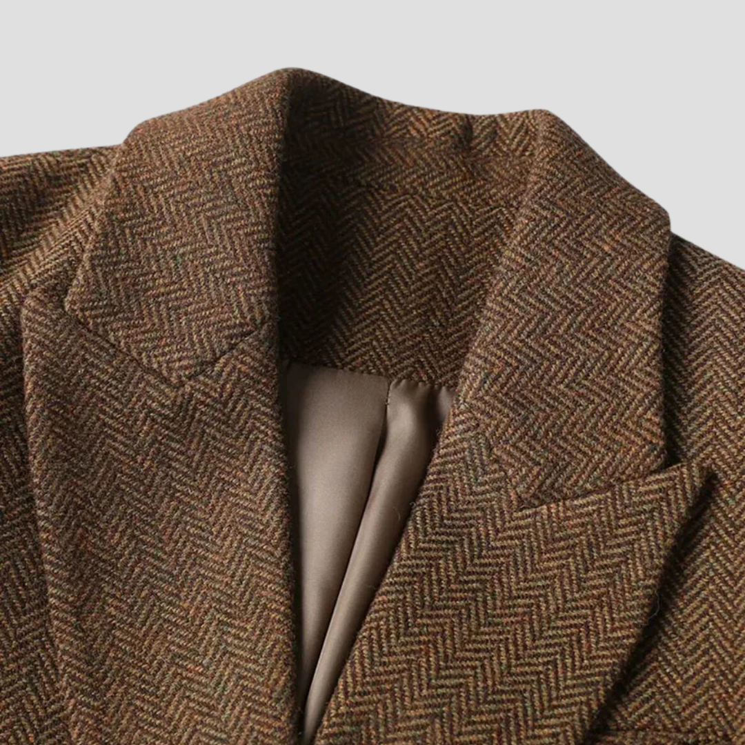 Veyra London | Herringbone Tweed Coat