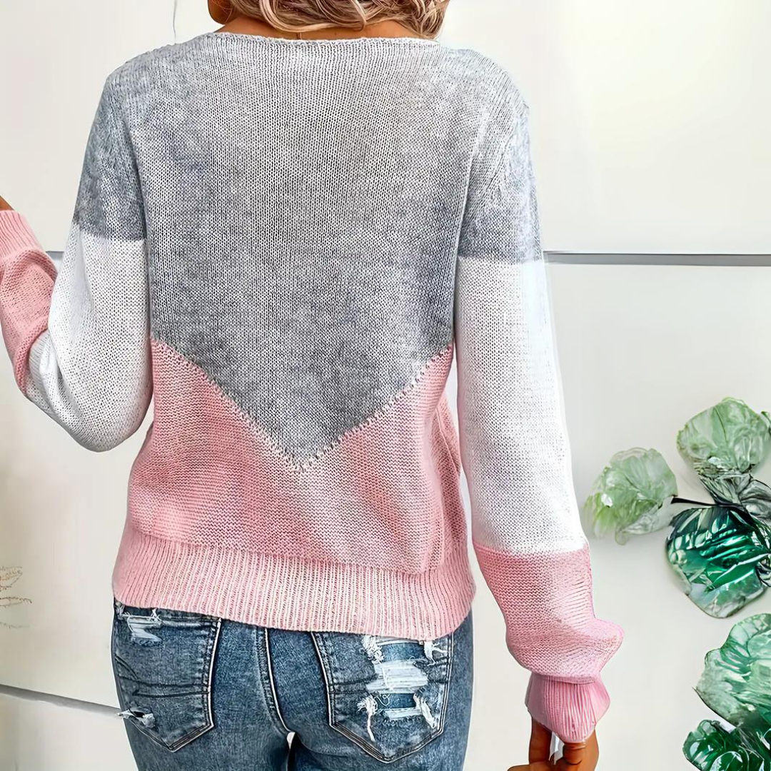 Women’s Pink Jumper with Distinctive Details