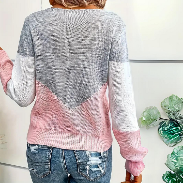 Women’s Pink Jumper with Distinctive Details
