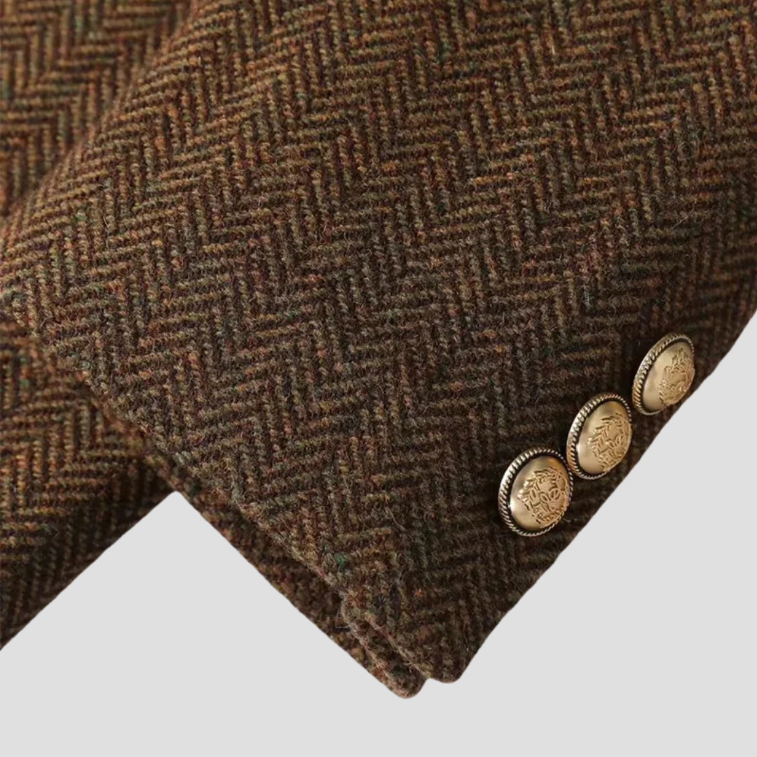Veyra London | Herringbone Tweed Coat