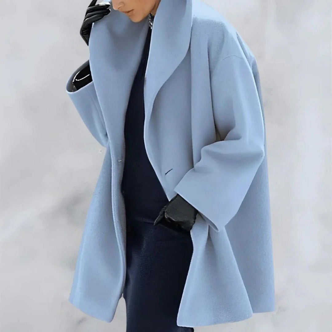 Women’s Long Winter Coat with Button Closure