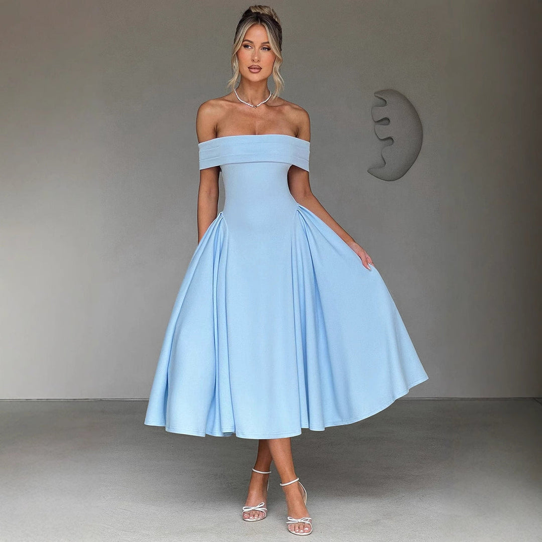 Chérie - Off Shoulder Flare Midi Dress