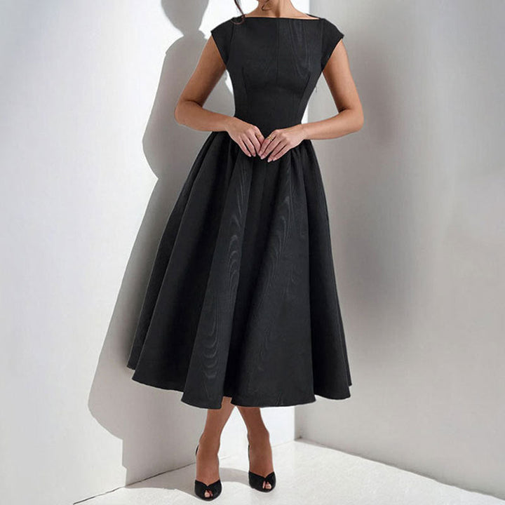 Adele - Structured Cap Sleeve Midi Dress