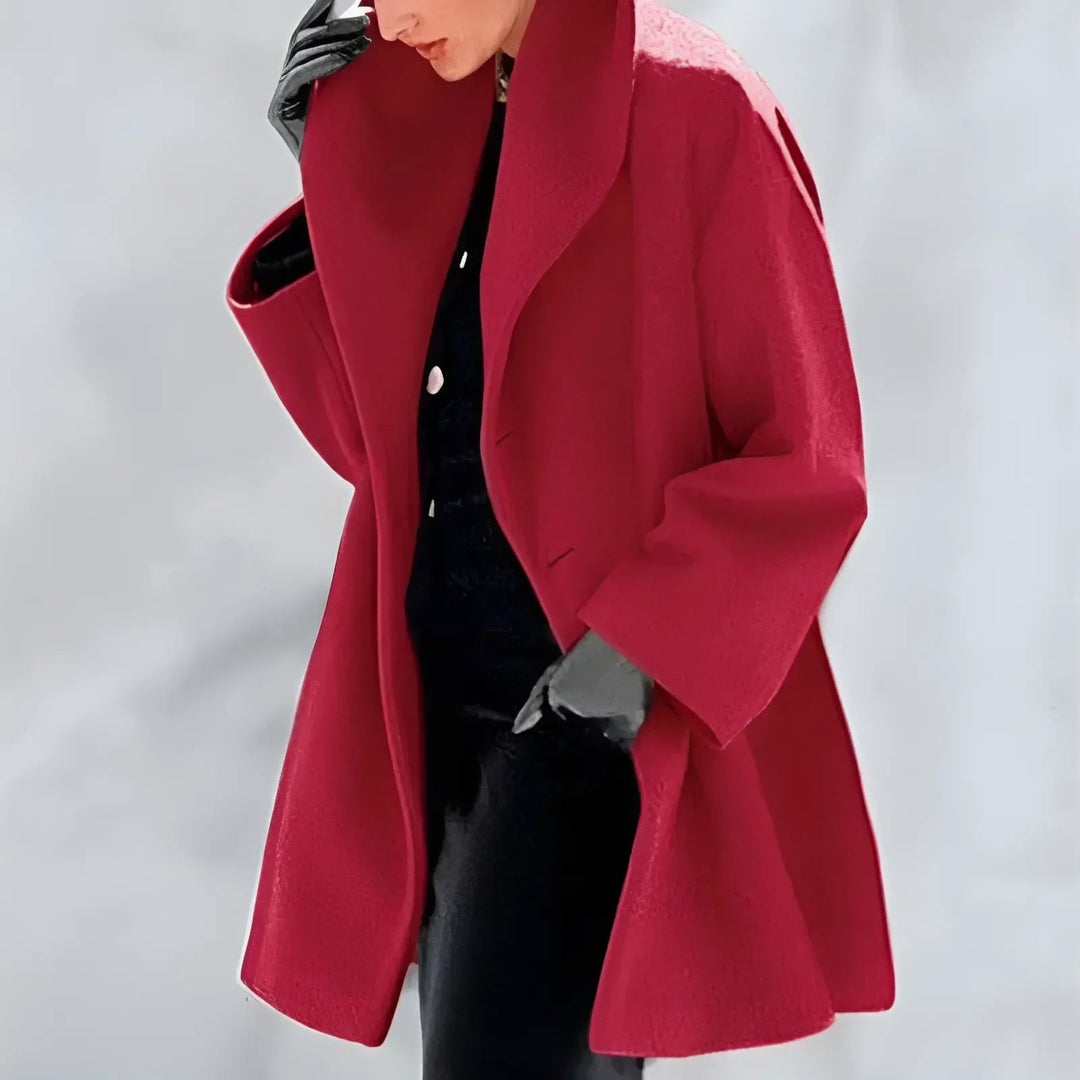 Women’s Long Winter Coat with Button Closure