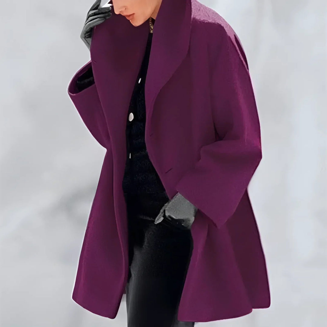 Women’s Long Winter Coat with Button Closure