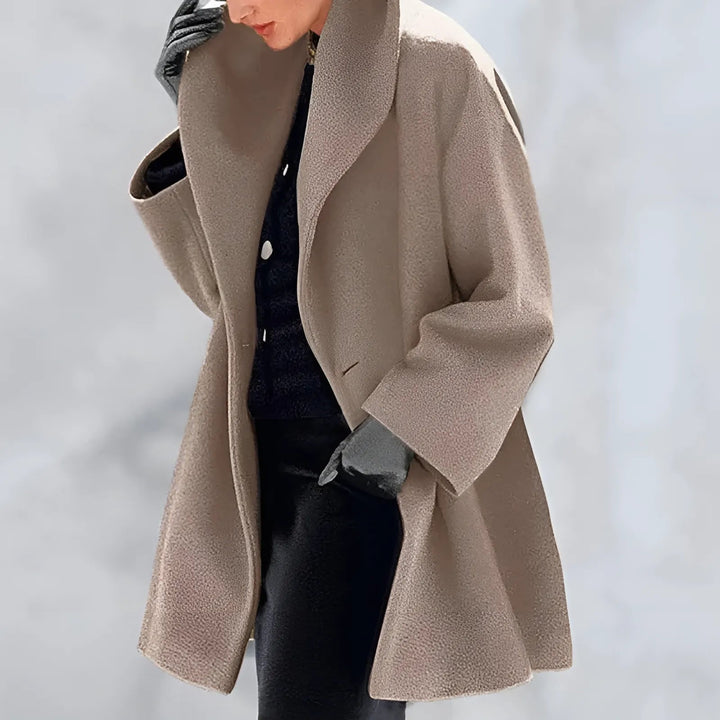 Women’s Long Winter Coat with Button Closure