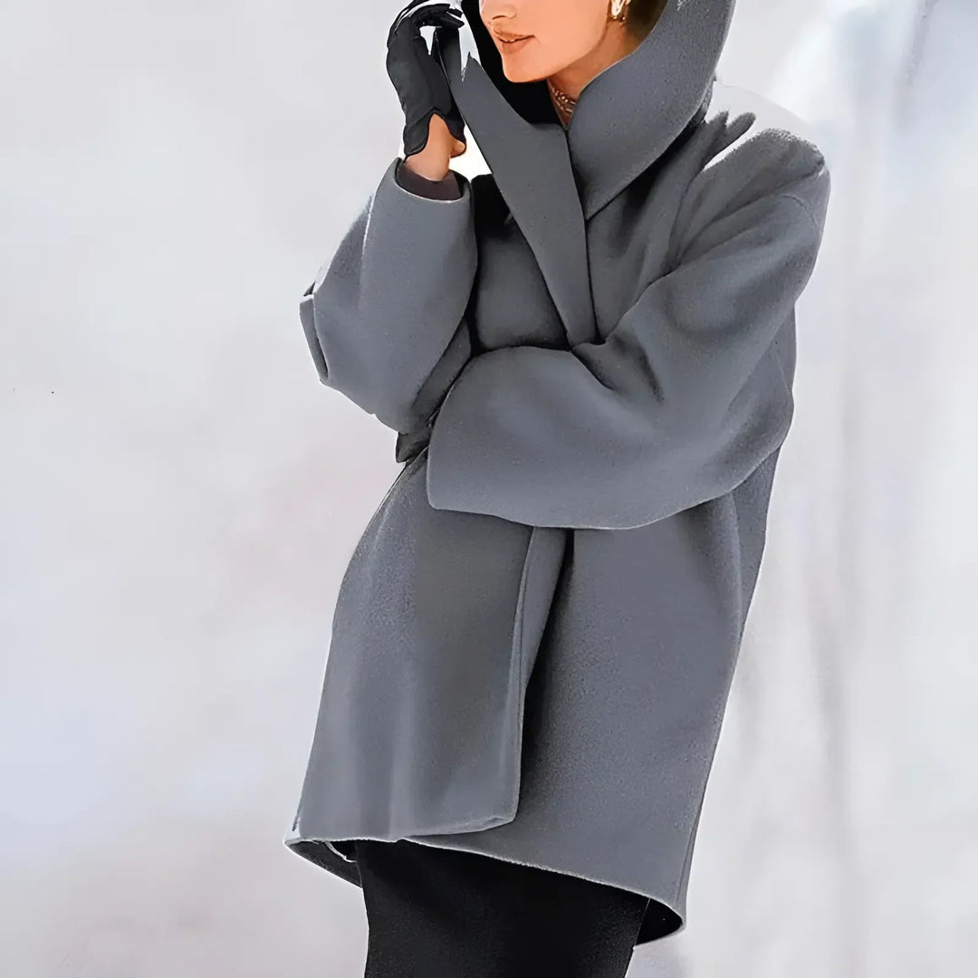Women’s Long Winter Coat with Button Closure