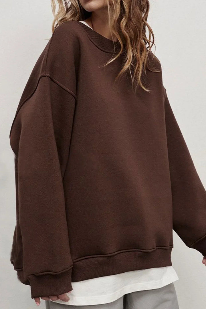 Women's Oversized Sweatshirt with Round Neck