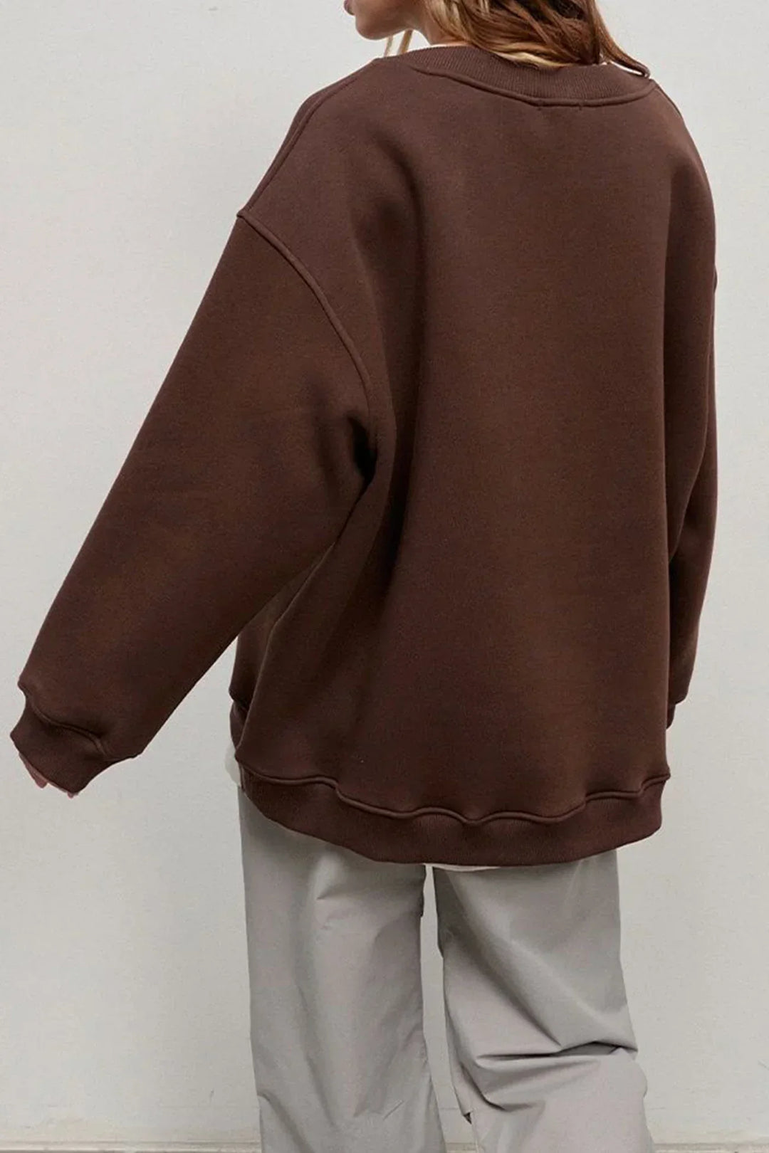 Women's Oversized Sweatshirt with Round Neck