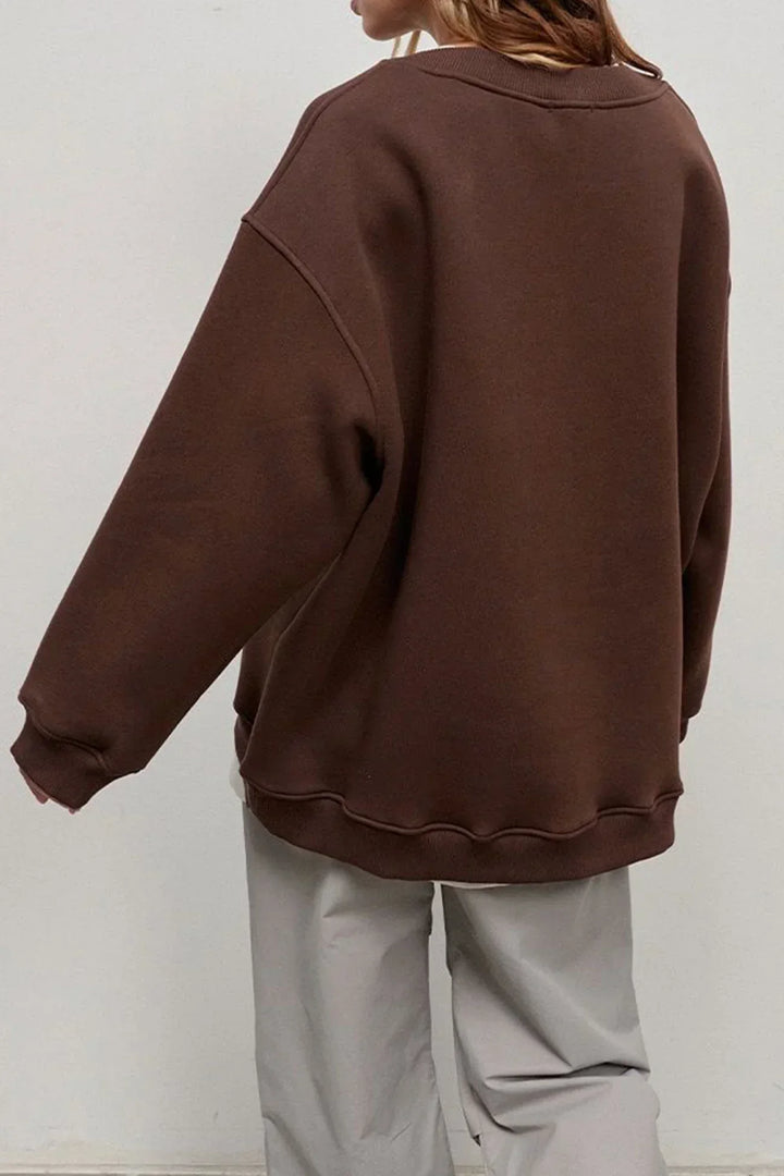 Women's Oversized Sweatshirt with Round Neck