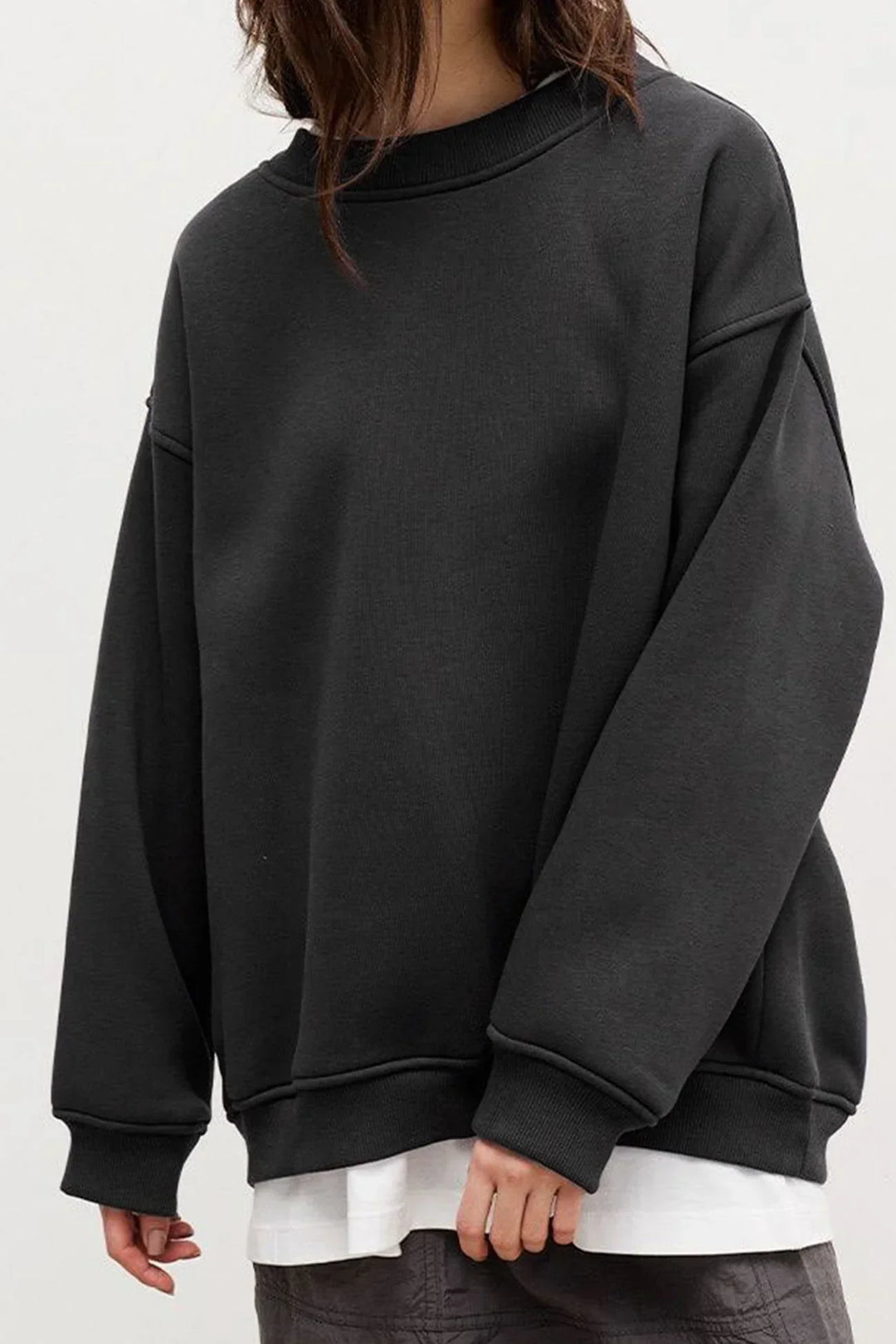 Women's Oversized Sweatshirt with Round Neck
