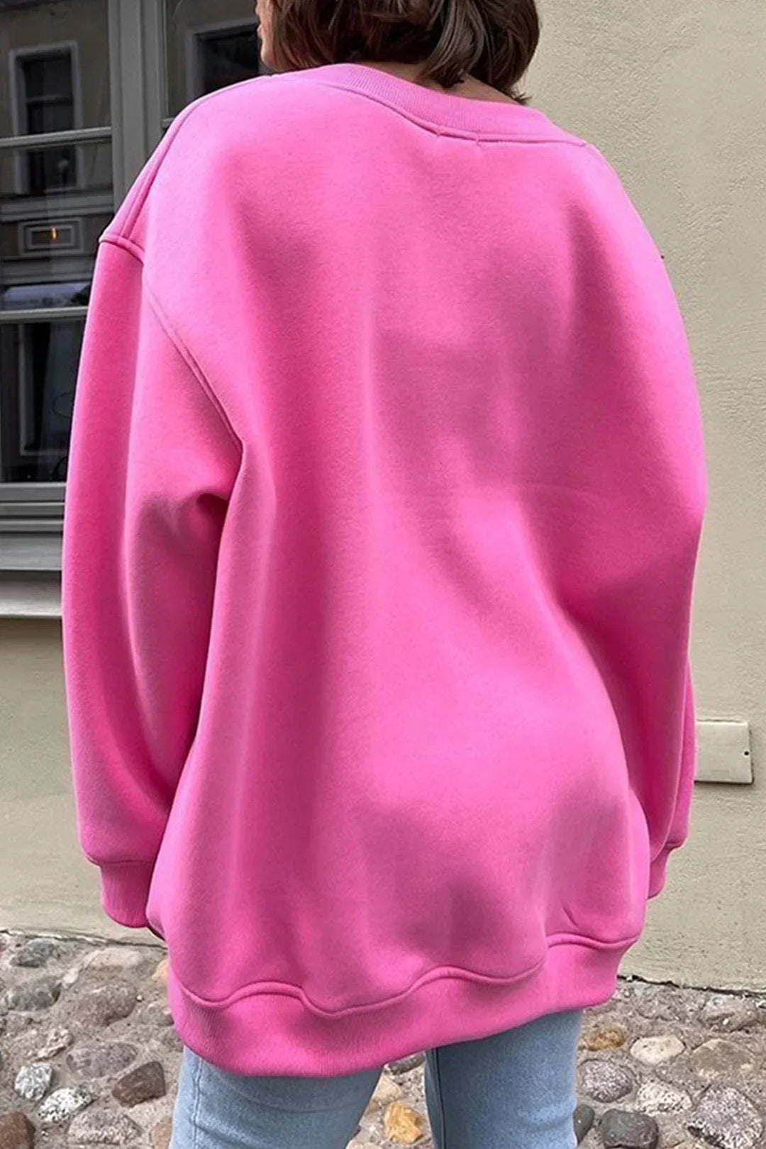 Women's Oversized Sweatshirt with Round Neck