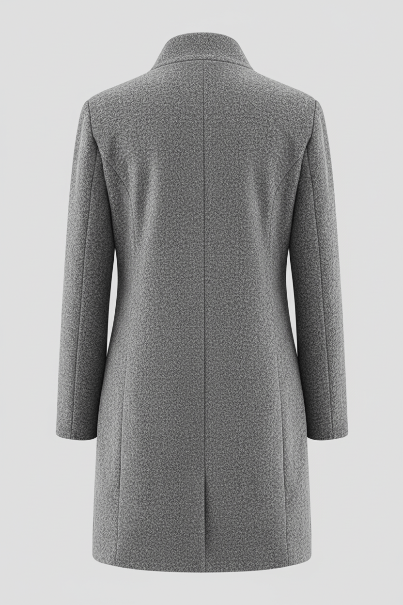 Veyra | Elara – Women’s Wool Blend Coat with Stand Collar and Pockets