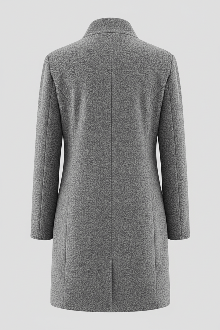 Veyra | Elara – Women’s Wool Blend Coat with Stand Collar and Pockets