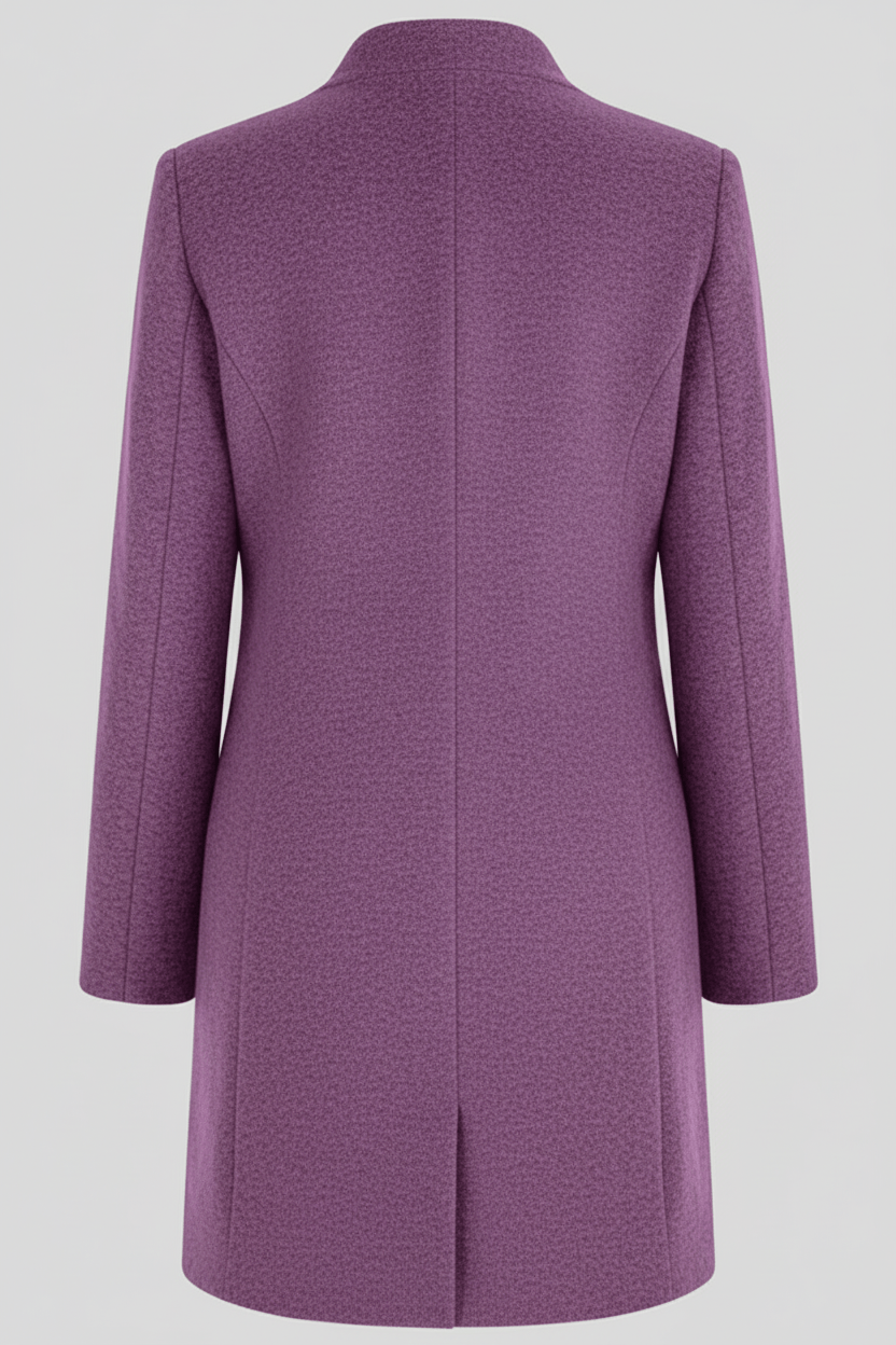 Veyra | Elara – Women’s Wool Blend Coat with Stand Collar and Pockets