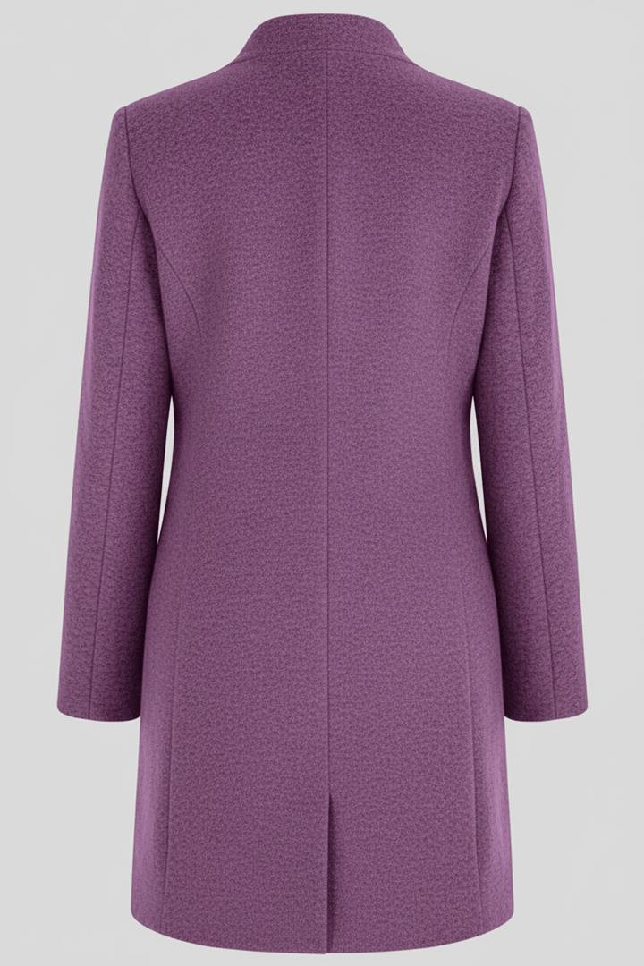 Veyra | Elara – Women’s Wool Blend Coat with Stand Collar and Pockets