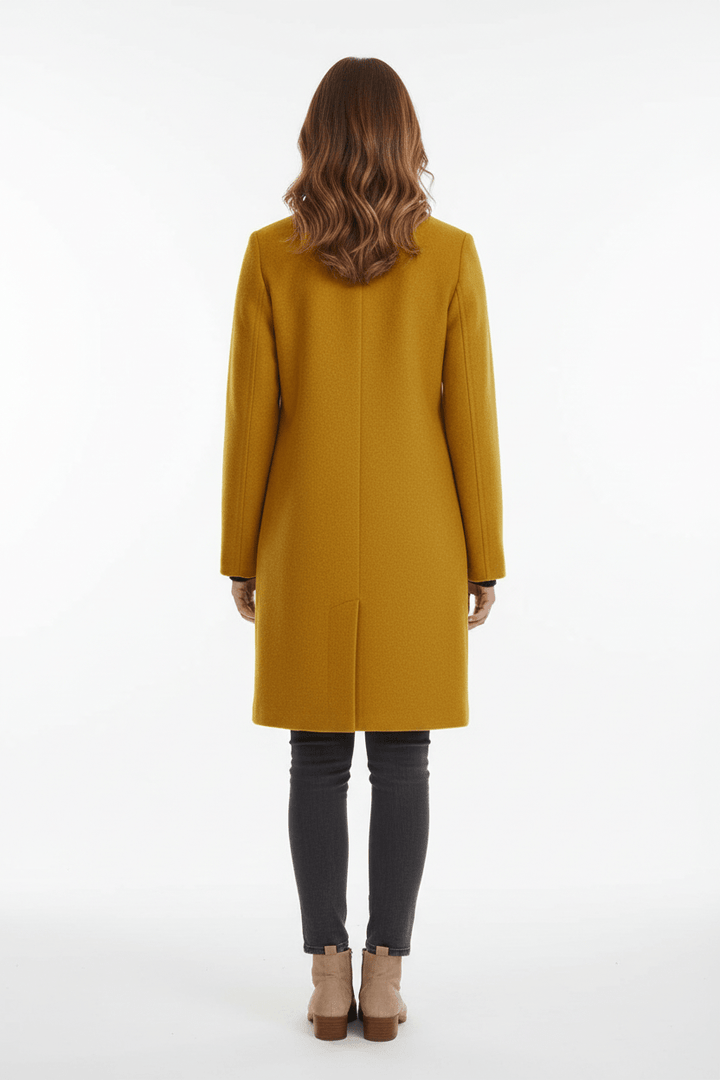 Veyra | Elara – Women’s Wool Blend Coat with Stand Collar and Pockets