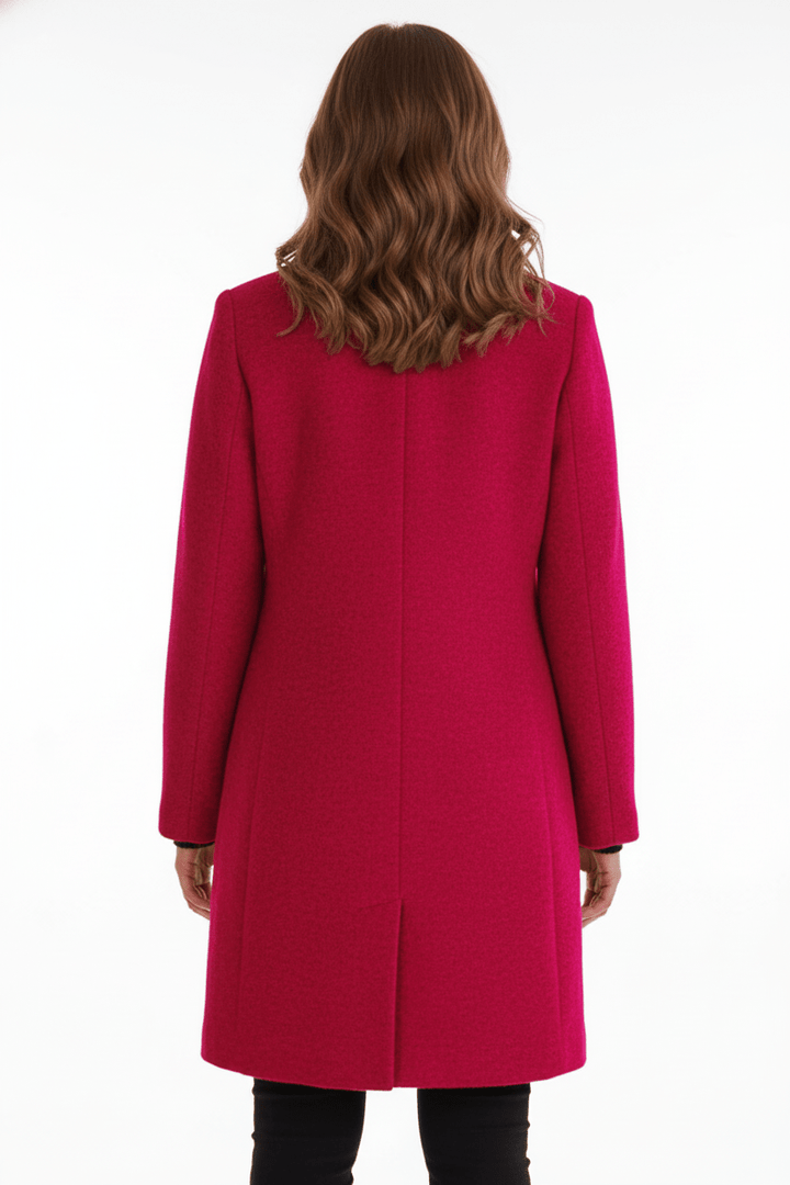 Veyra | Elara – Women’s Wool Blend Coat with Stand Collar and Pockets