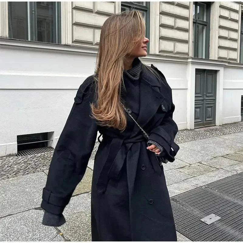 Women's Double-Breasted Blend Coat