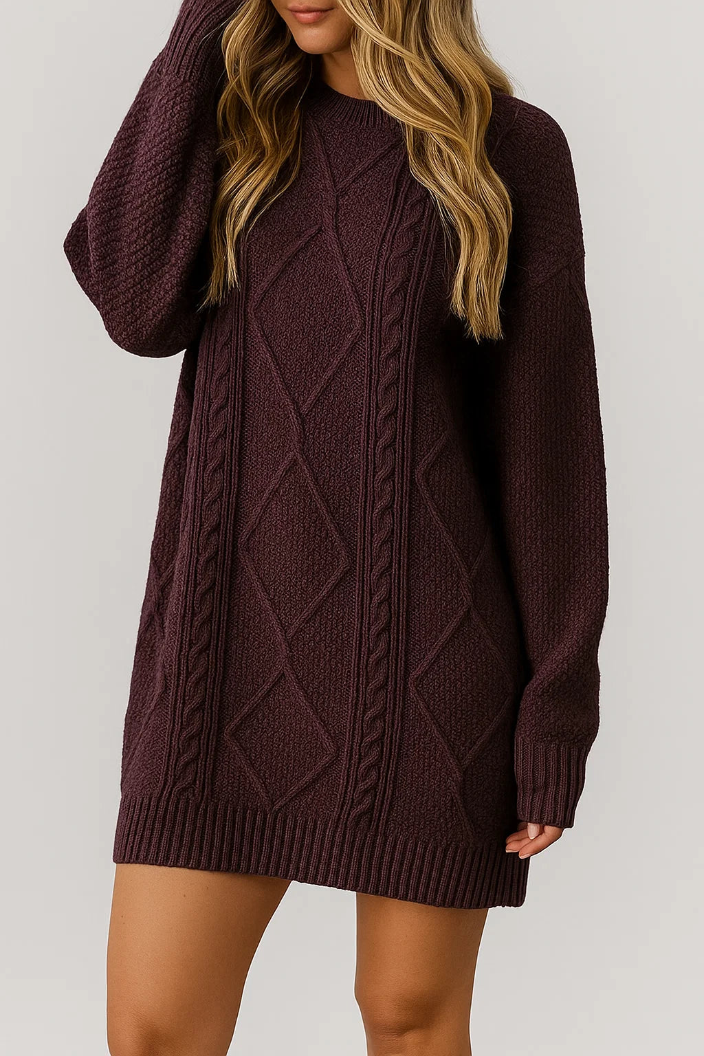 Oversized Cable Knit Dress