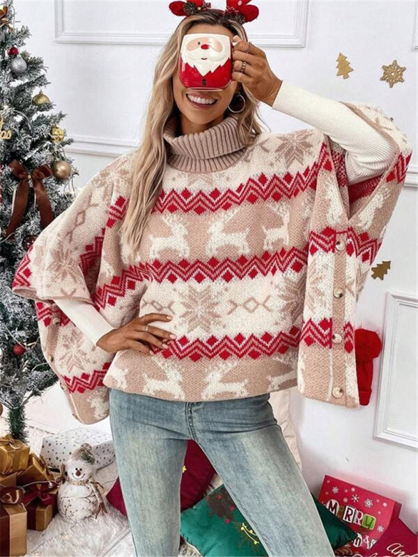 Veyra | Women's Oversize Christmas Roll Neck Jumper