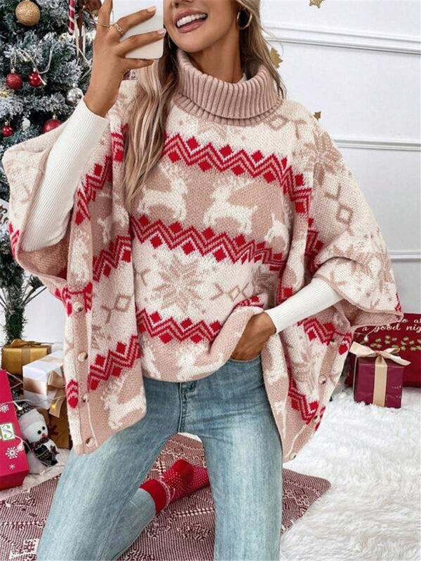 Veyra | Women's Oversize Christmas Roll Neck Jumper