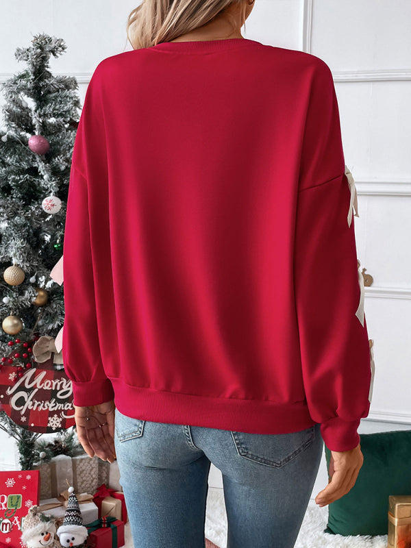 Tasha | Women's Crew Neck Bow Sleeve Christmas Jumper