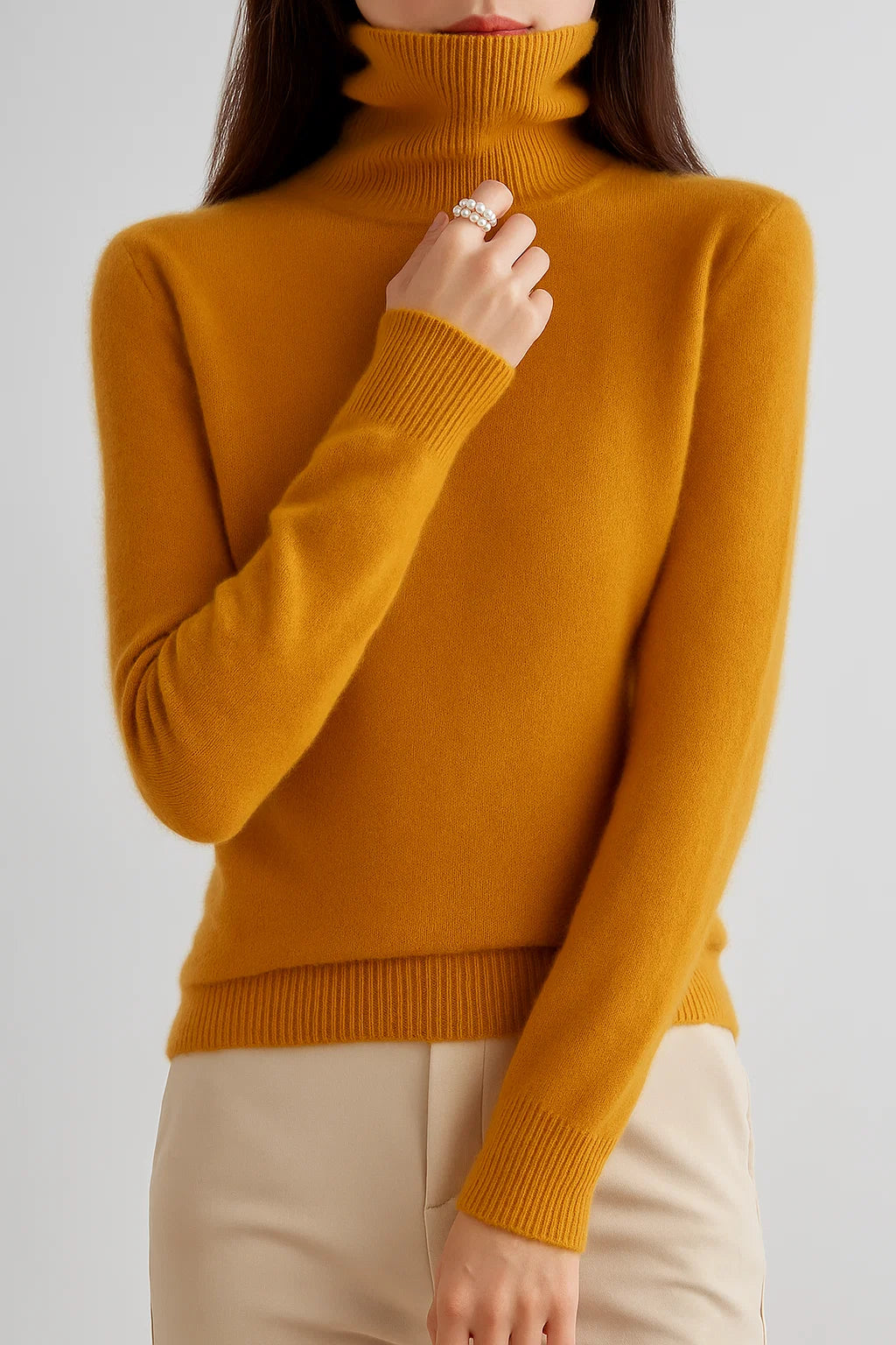 Women's High Neck Cashmere Sweater