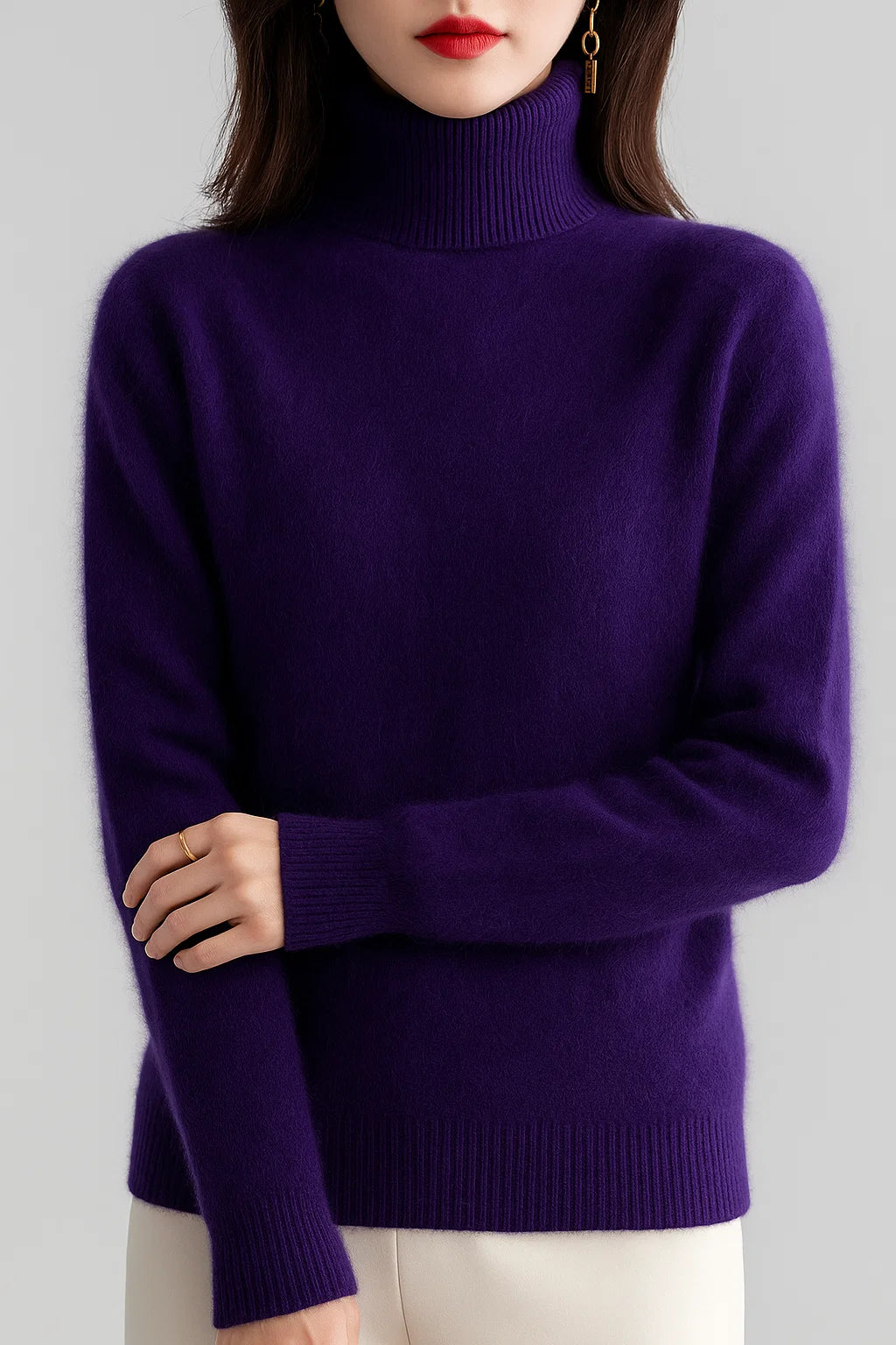 Women's High Neck Cashmere Sweater